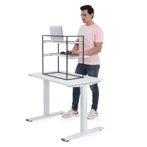 Fitizen Zen Height Adjustable Table, Black & White FITI-150-BW