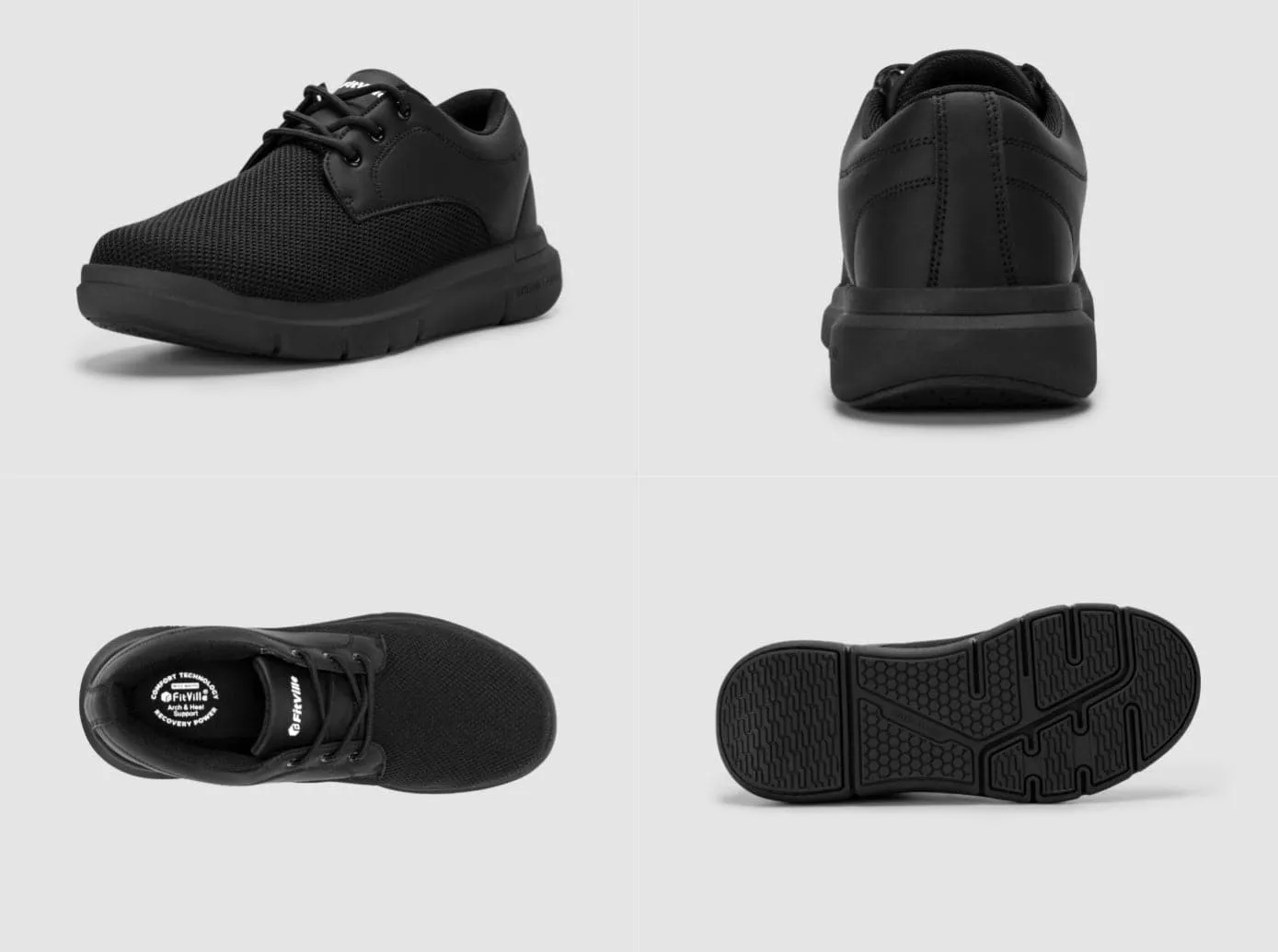 FitVille Herren BriskWalk Deluxe Schnürer Business Lässige Turnschuhe V2