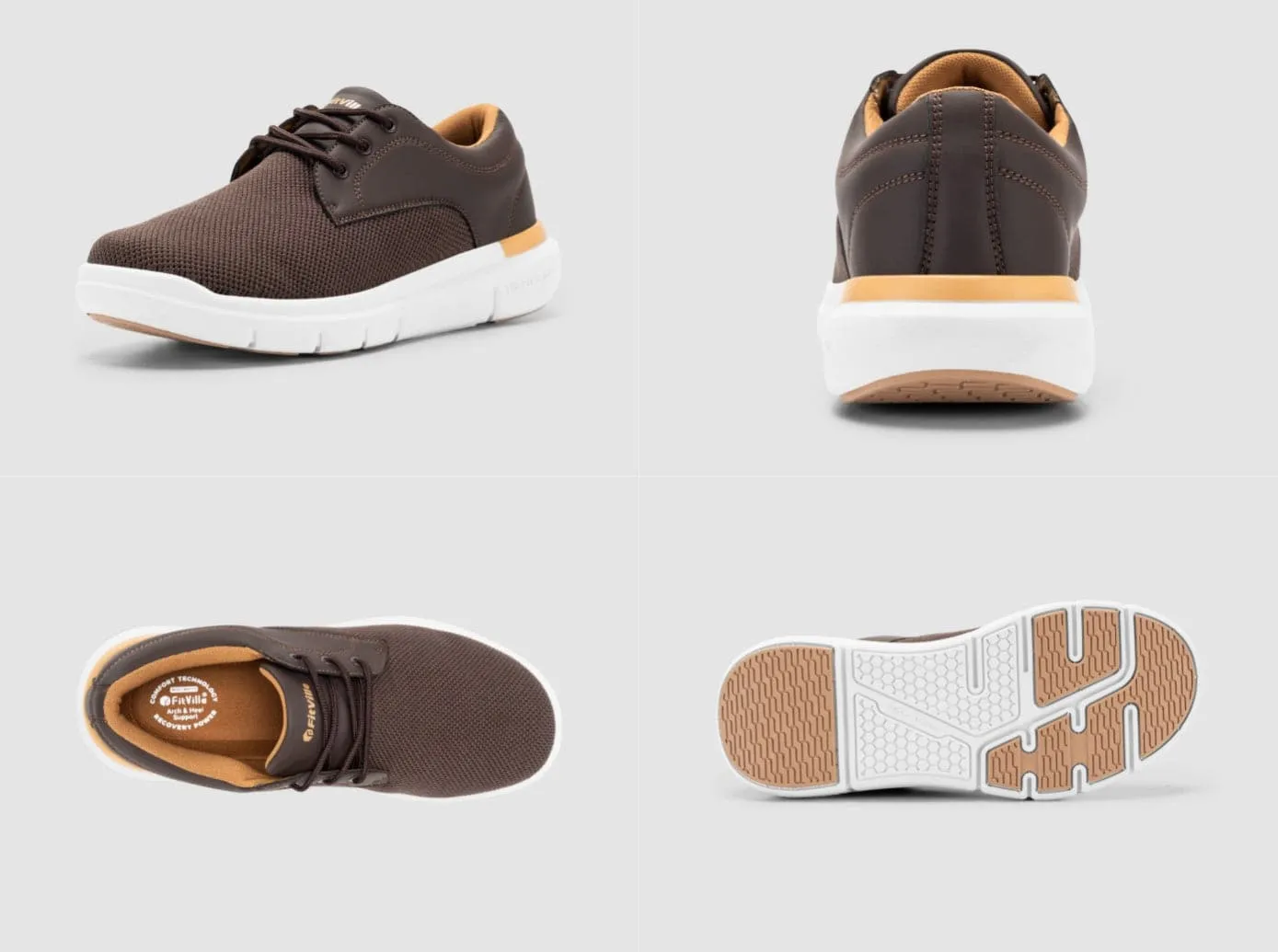 FitVille Herren BriskWalk Deluxe Schnürer Business Lässige Turnschuhe V2