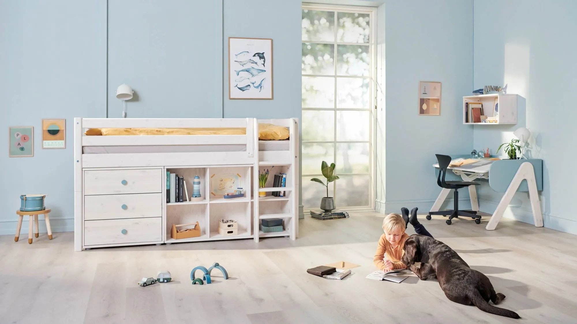 Flexa Mid High Seng med lige stige 