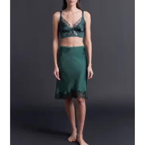 Gaia Bralette in Forest Stretch Silk Charmeuse