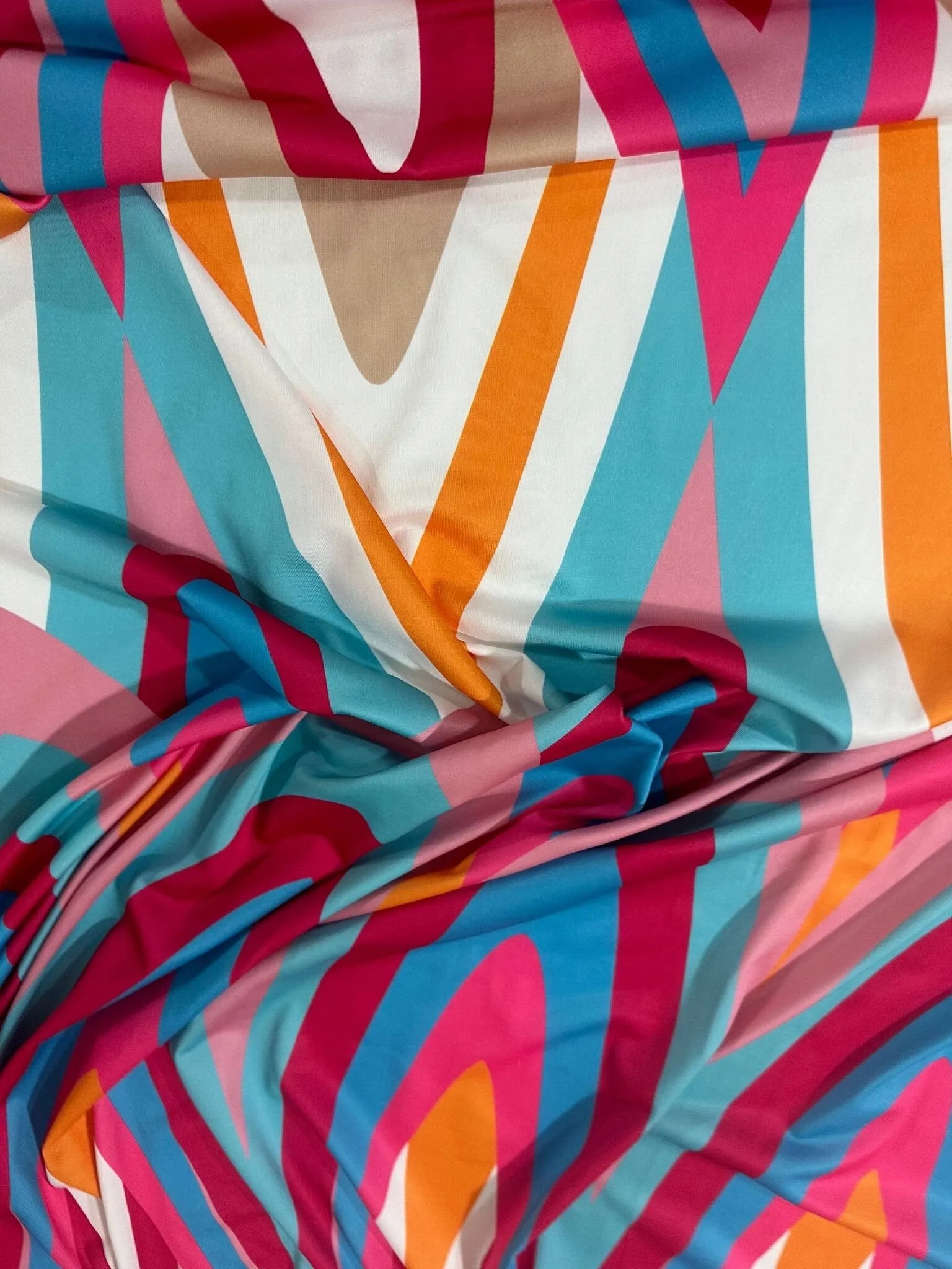 Geometric Print Fabric - Soft Color Textiles