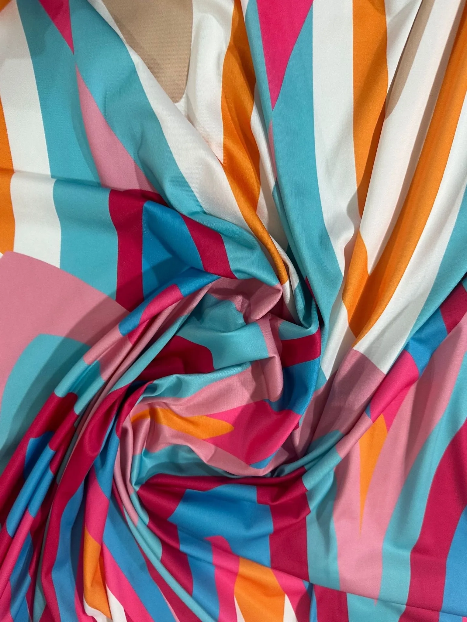 Geometric Print Fabric - Soft Color Textiles