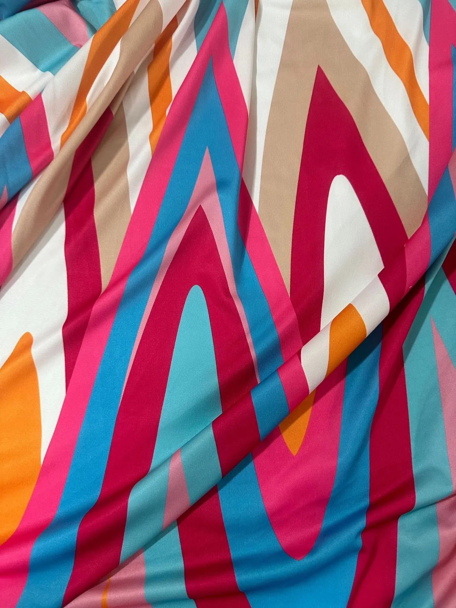 Geometric Print Fabric - Soft Color Textiles