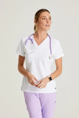 Greys Anatomy Stretch GVST028 Bree Scrub Top White