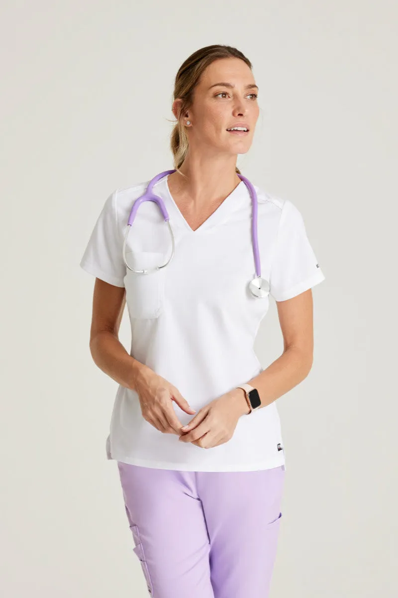 Greys Anatomy Stretch GVST028 Bree Scrub Top White