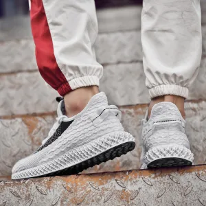 HEE GRAND Spring Men Flyknit Shoes Lace Up Fashion Korean Style Flats Light Loafers Lazy Man Casual Shoes Driving Shoes XMR3064