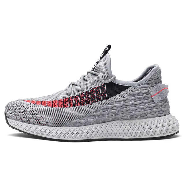 HEE GRAND Spring Men Flyknit Shoes Lace Up Fashion Korean Style Flats Light Loafers Lazy Man Casual Shoes Driving Shoes XMR3064