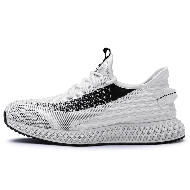 HEE GRAND Spring Men Flyknit Shoes Lace Up Fashion Korean Style Flats Light Loafers Lazy Man Casual Shoes Driving Shoes XMR3064