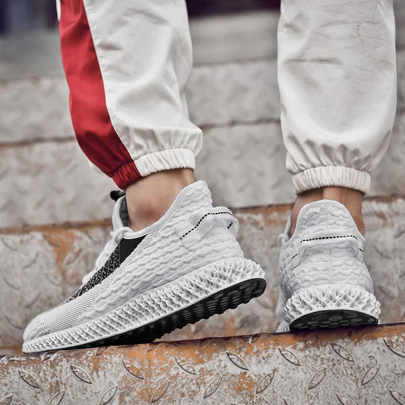 HEE GRAND Spring Men Flyknit Shoes Lace Up Fashion Korean Style Flats Light Loafers Lazy Man Casual Shoes Driving Shoes XMR3064