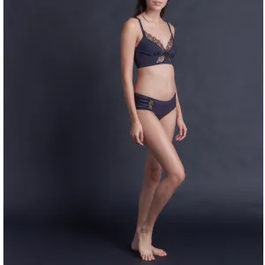 Hera Brief in Aubergine Stretch Silk Charmeuse