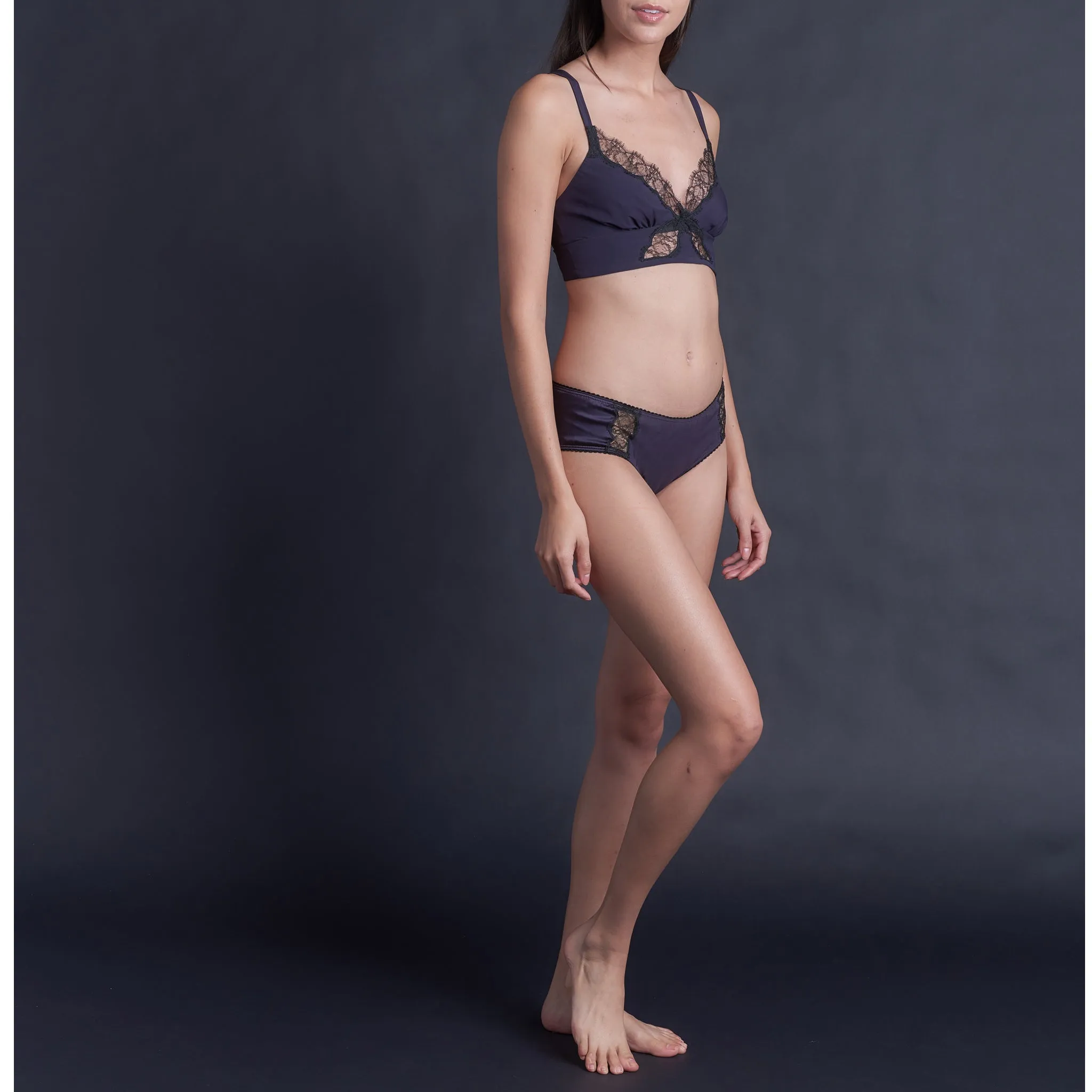 Hera Brief in Aubergine Stretch Silk Charmeuse