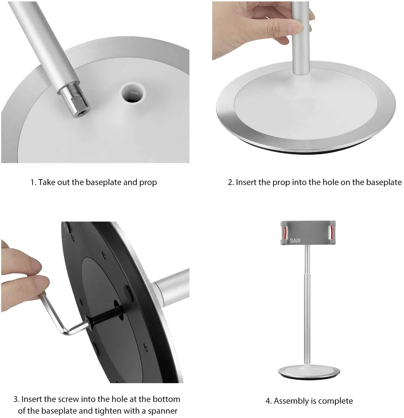 Homlly 360 Rotating Adjustable Height Phone Tablet Stand Holder