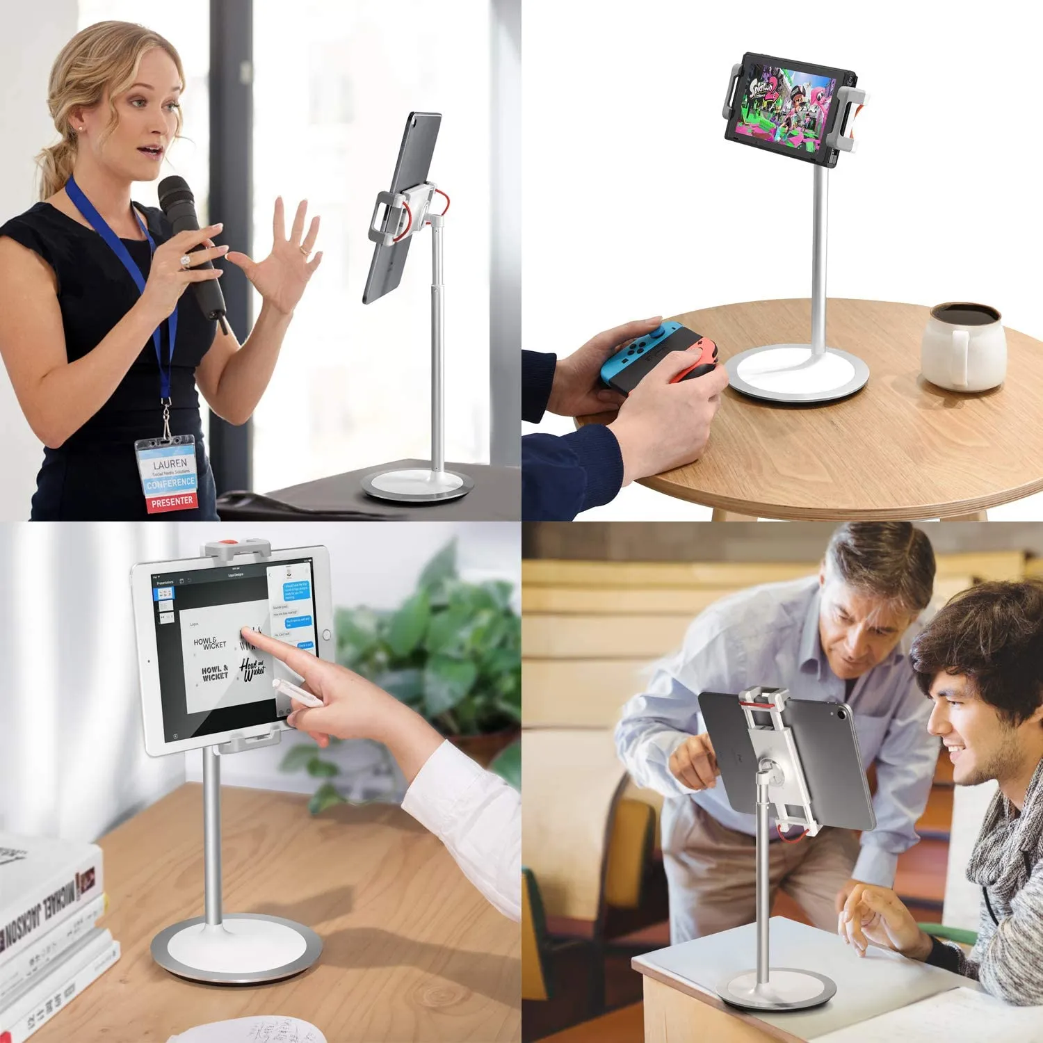 Homlly 360 Rotating Adjustable Height Phone Tablet Stand Holder