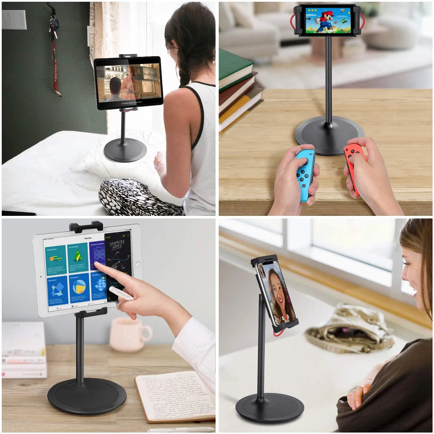 Homlly 360 Rotating Adjustable Height Phone Tablet Stand Holder