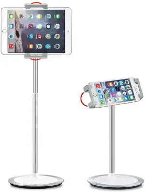 Homlly 360 Rotating Adjustable Height Phone Tablet Stand Holder
