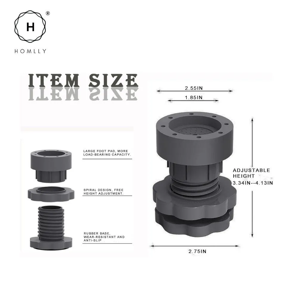 Homlly Anti Vibration Noise Reducing Height Adjustable Rubber Feet Pads Stabilizer for Washing Machine Fridge