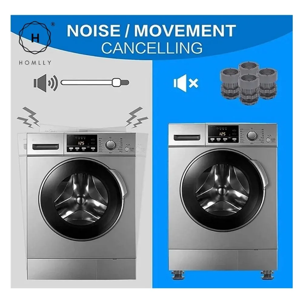 Homlly Anti Vibration Noise Reducing Height Adjustable Rubber Feet Pads Stabilizer for Washing Machine Fridge