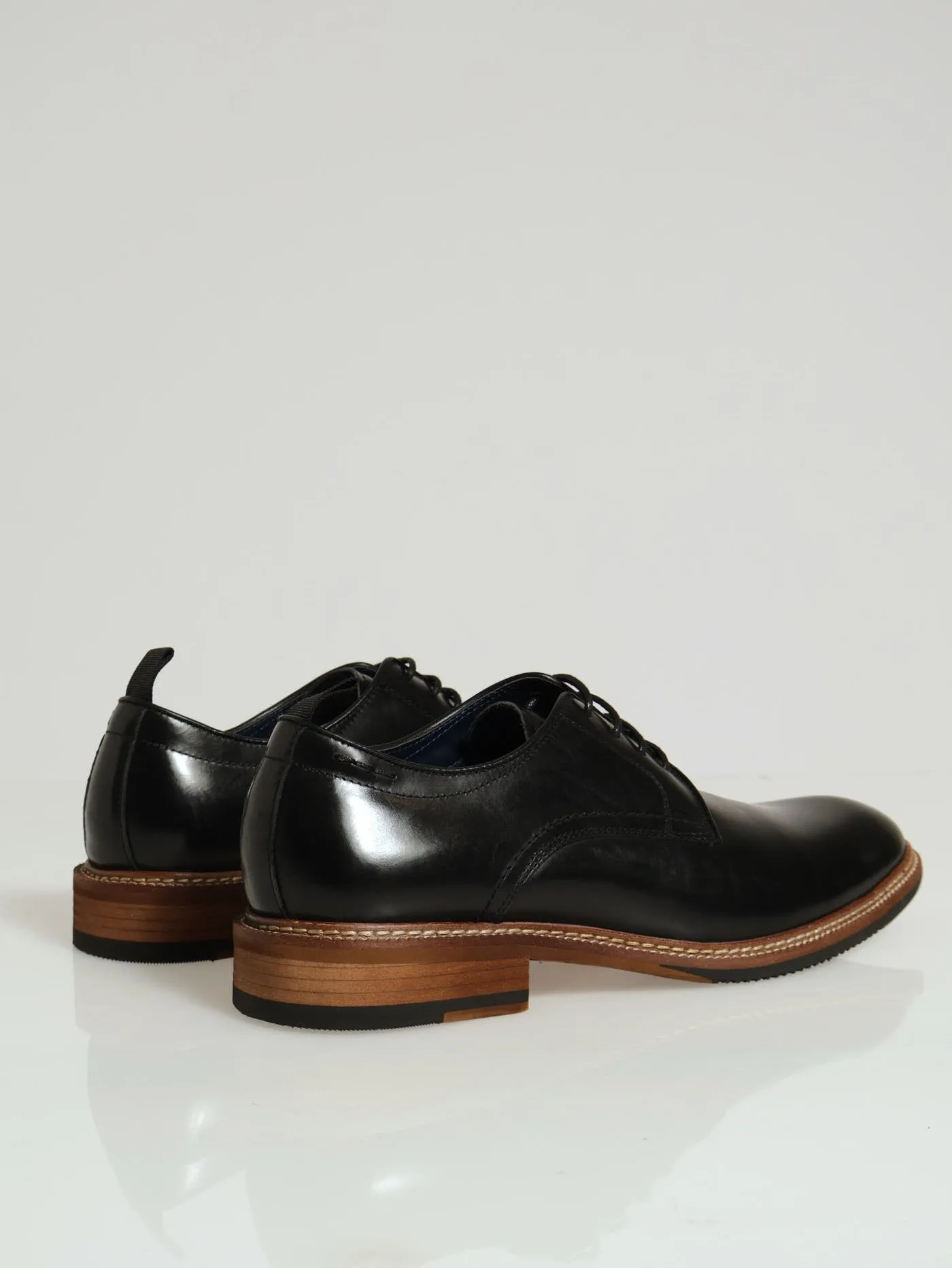 Jabian Burnished Toe Lace Up Derby - Black