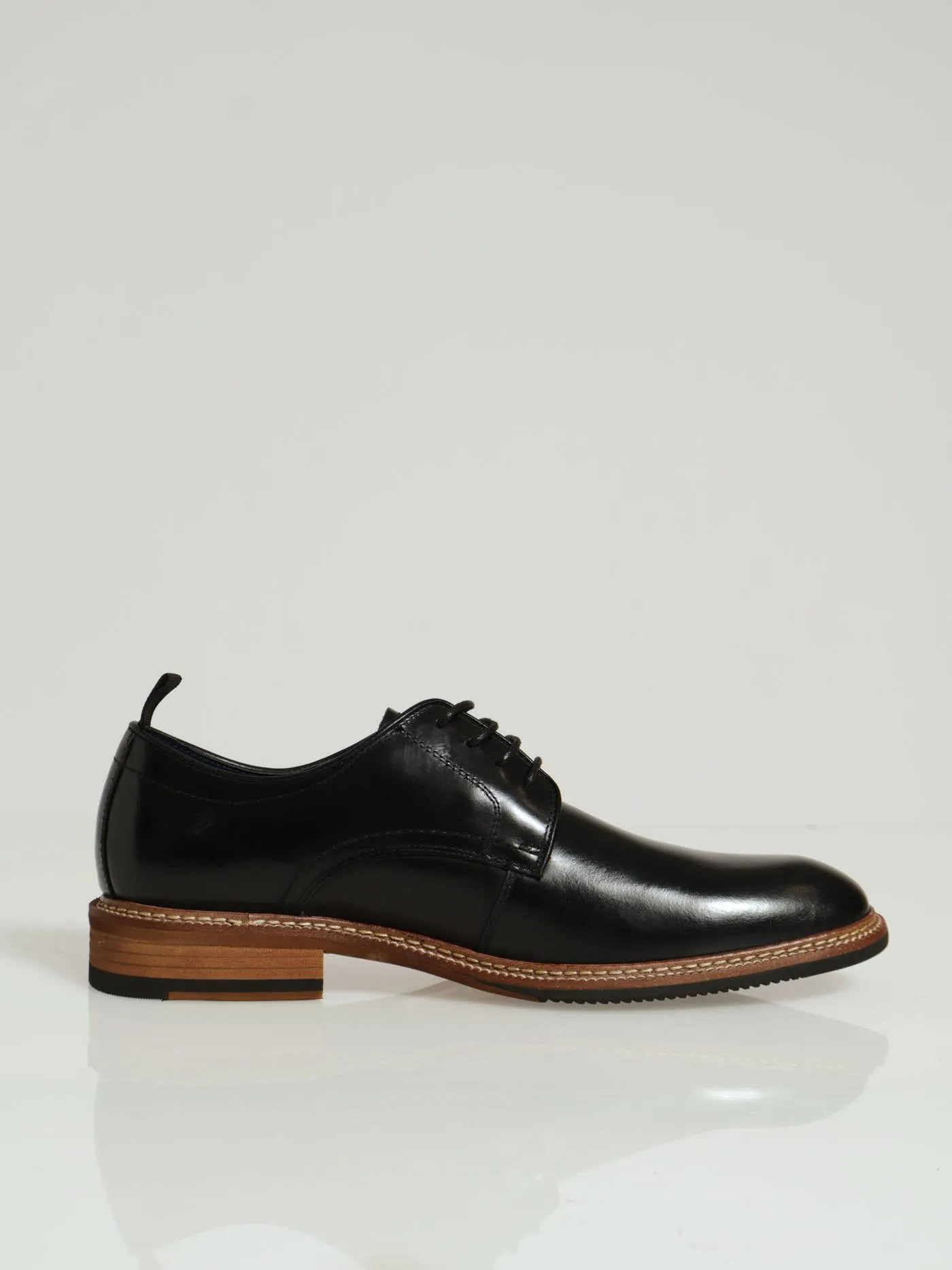 Jabian Burnished Toe Lace Up Derby - Black