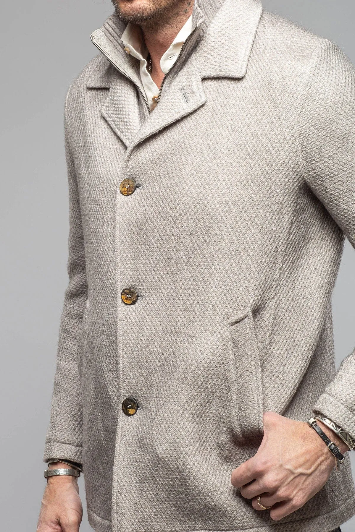 Juneau 3/4 Knit Coat In Ice