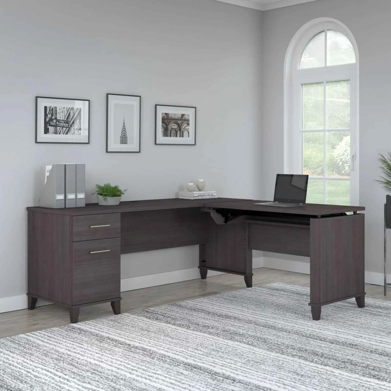 Ketcham Height Adjustable L Shape Desk