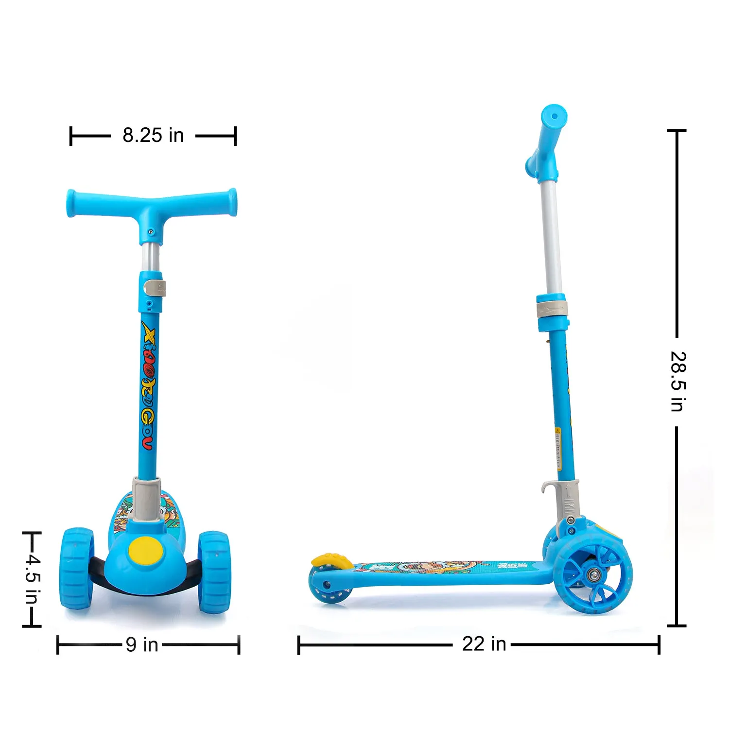 Kick Scooter for Kids | Height Adjustable | Foldable | Aluminum | Open Wheels | Blue