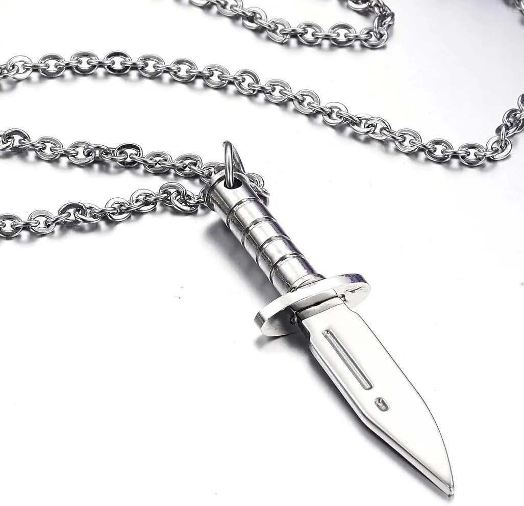 Knife Dagger Chain Pendant Necklace