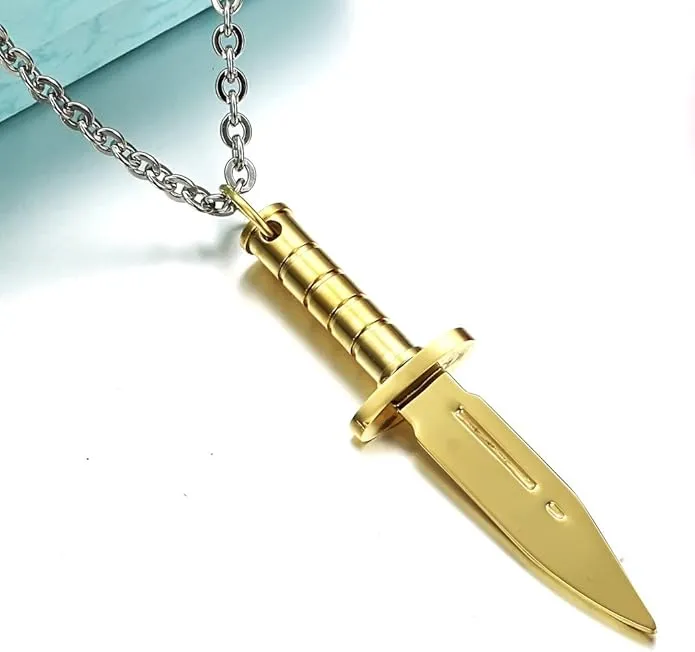 Knife Dagger Chain Pendant Necklace