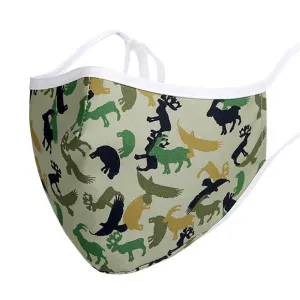 Kutehealth Designed Printed Washable Mouth Cover with 3Pcs 5 Layers Filters-ANIMAL FARM