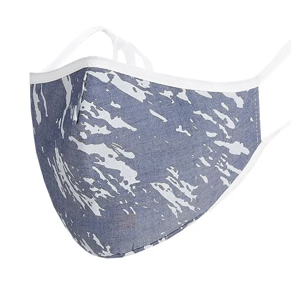 Kutehealth Designed Printed Washable Mouth Cover with 3Pcs 5 Layers Filters -BLUE TYE DYE