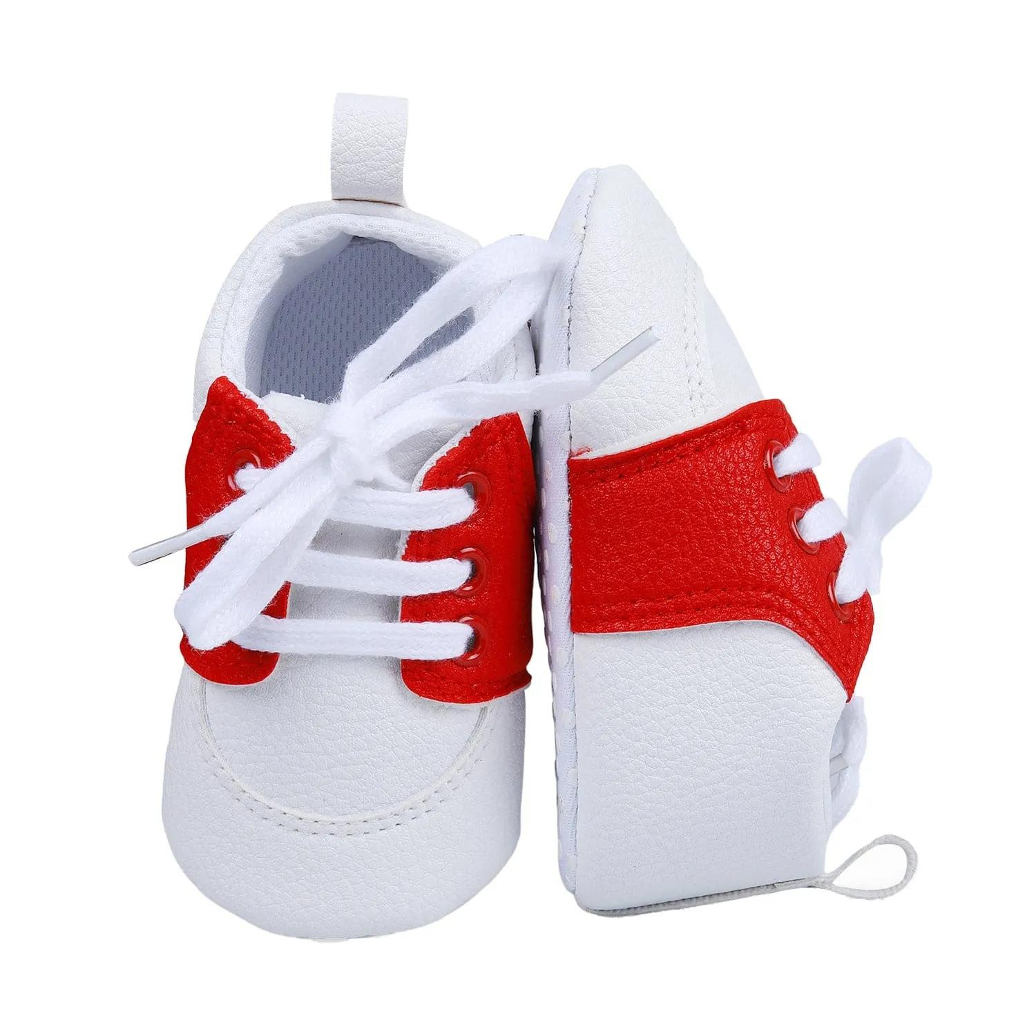 Lace-Up Stylish Leather Sneaker Shoes - Red