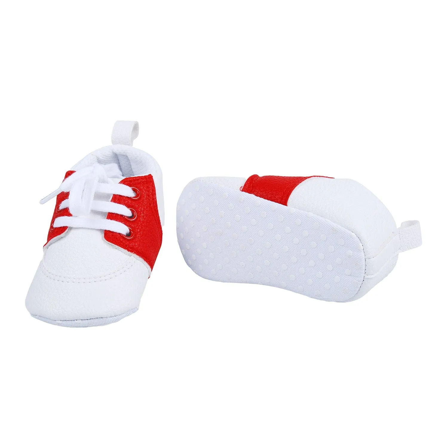 Lace-Up Stylish Leather Sneaker Shoes - Red