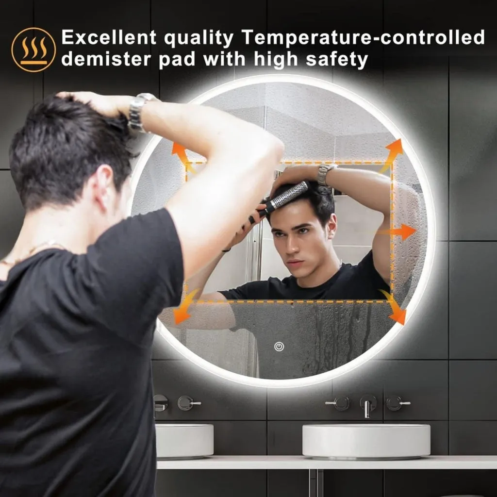 LED Mirror with Bluetooth Speaker 800mm Round