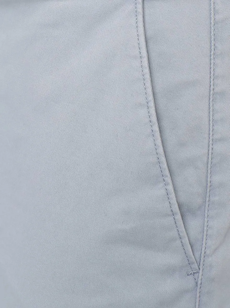 Light Blue Solid Super Slim Fit Casual Trouser | Greenfibre