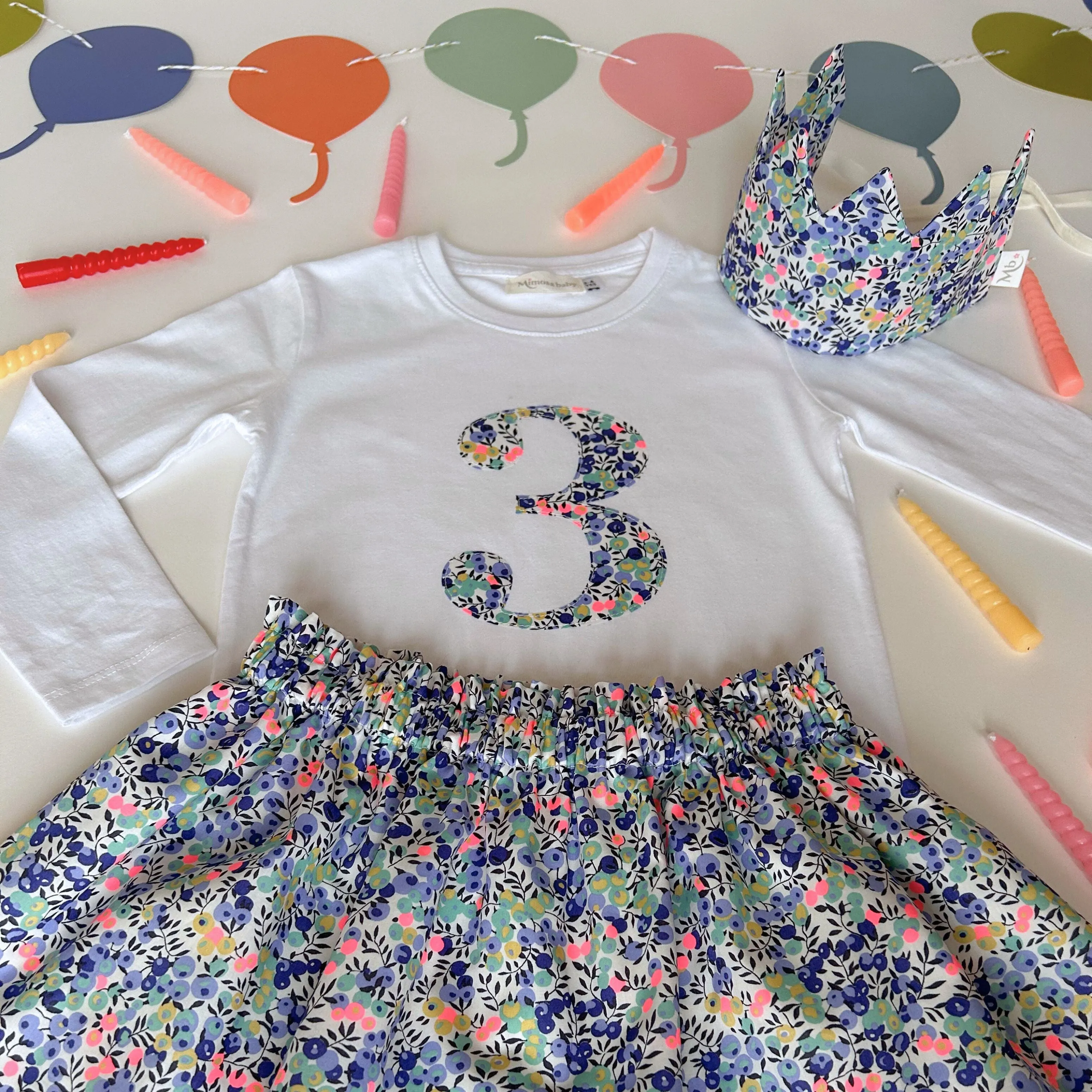 Long sleeve birthday t-shirt & crown set