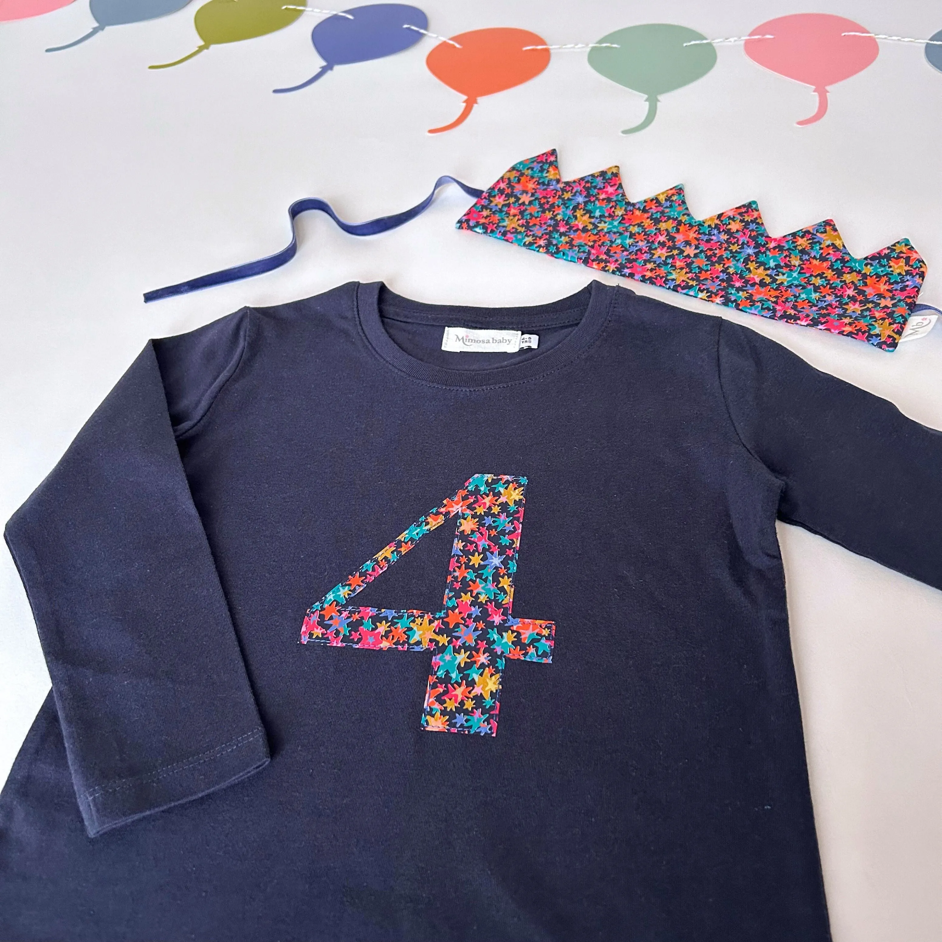 Long sleeve birthday t-shirt & crown set