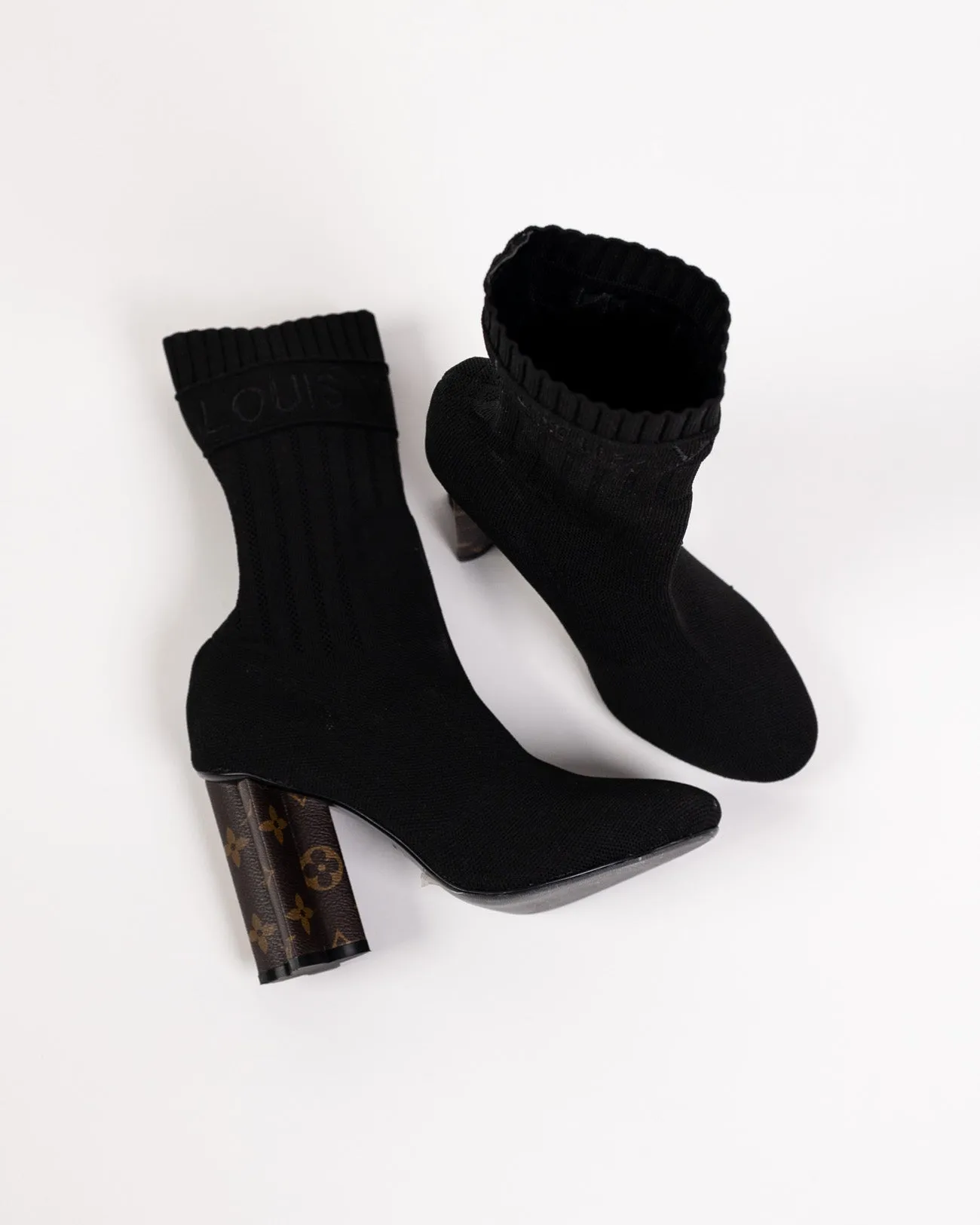 Louis Vuitton Monogram Stretch Fabric Silhouette Ankle Booties