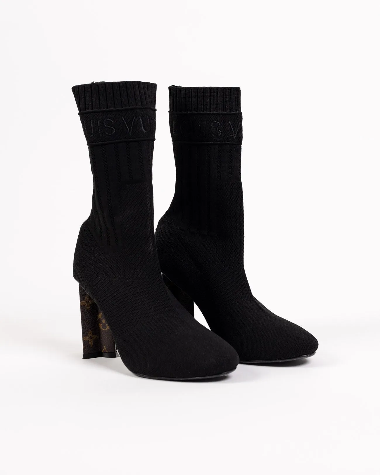 Louis Vuitton Monogram Stretch Fabric Silhouette Ankle Booties
