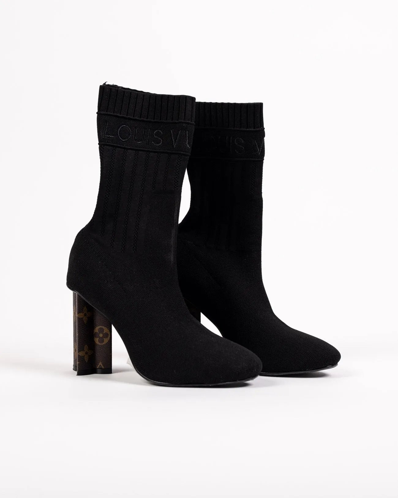 Louis Vuitton Monogram Stretch Fabric Silhouette Ankle Booties