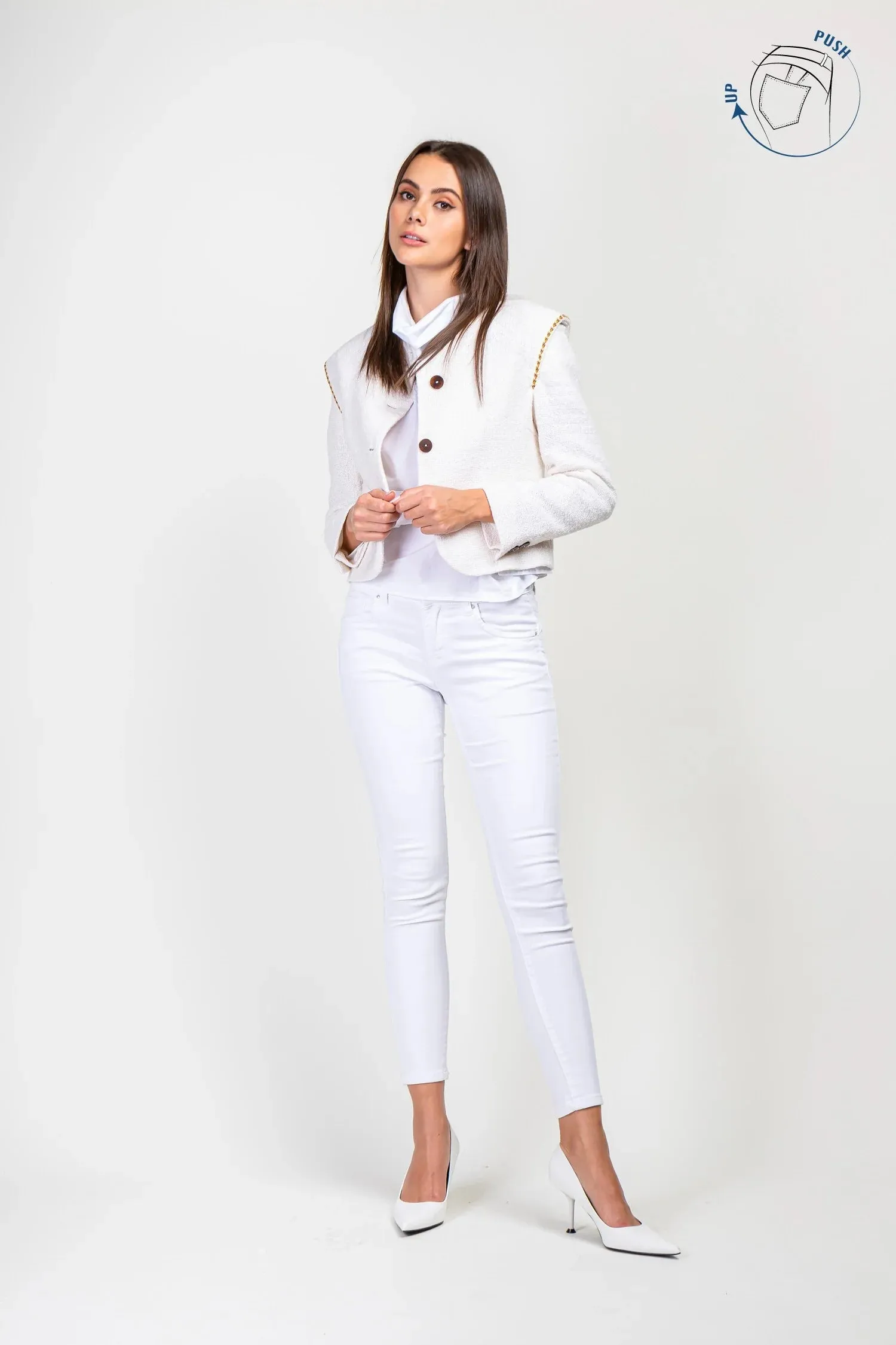 Lyla Push Up Jean White