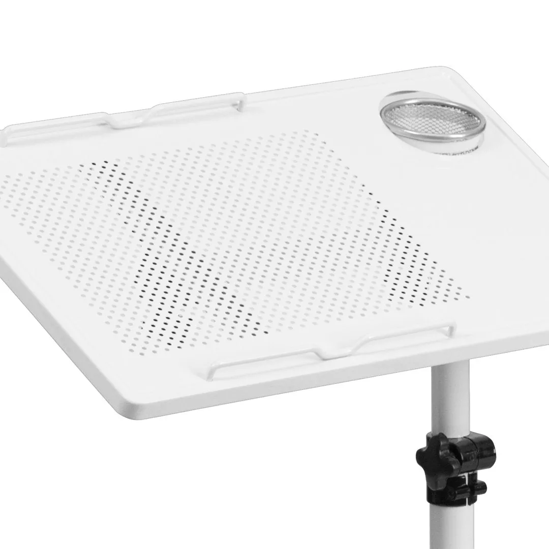Macon Adjustable Height Steel Mobile Computer Desk Flash Furniture Color: White