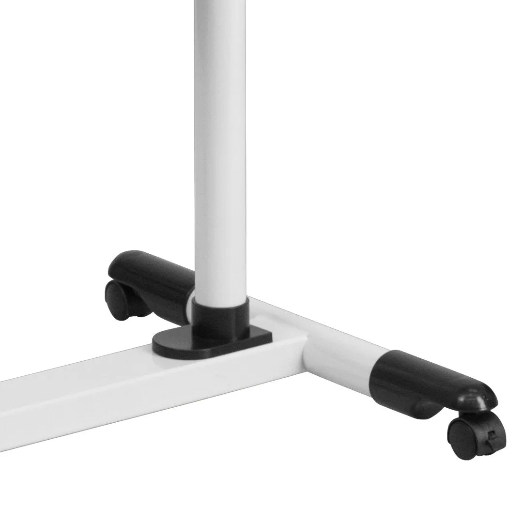 Macon Adjustable Height Steel Mobile Computer Desk Flash Furniture Color: White