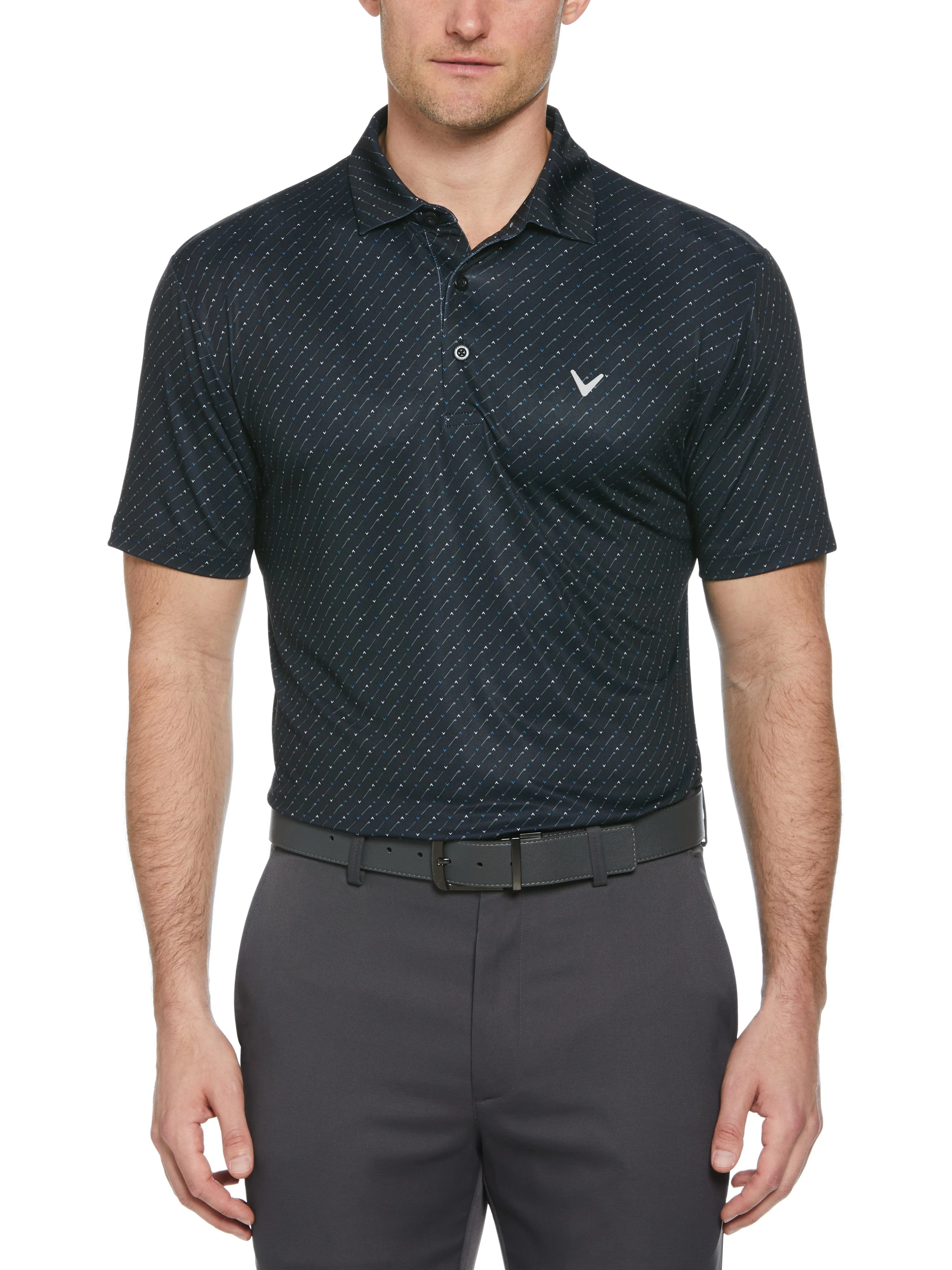 Mens Chevron Print Golf Polo