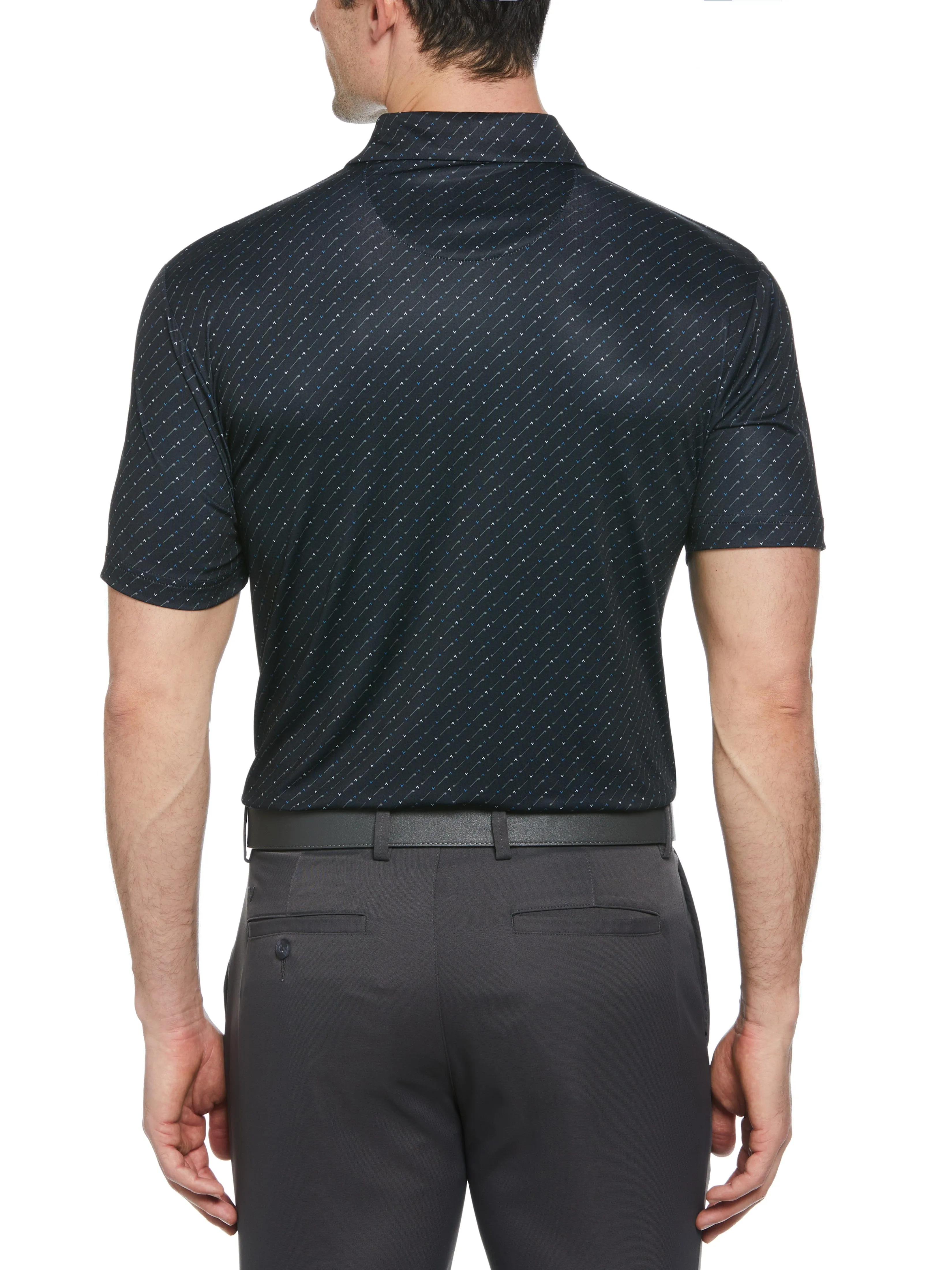 Mens Chevron Print Golf Polo