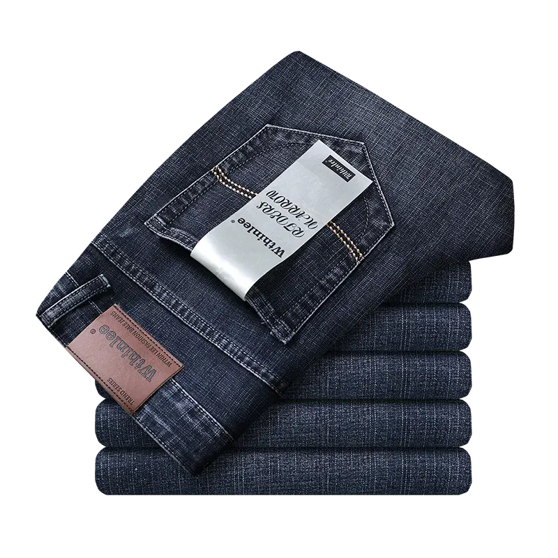 Men's Classic Straight Stretch Jeans – Casual Work Denim