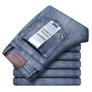 Men's Classic Straight Stretch Jeans – Casual Work Denim