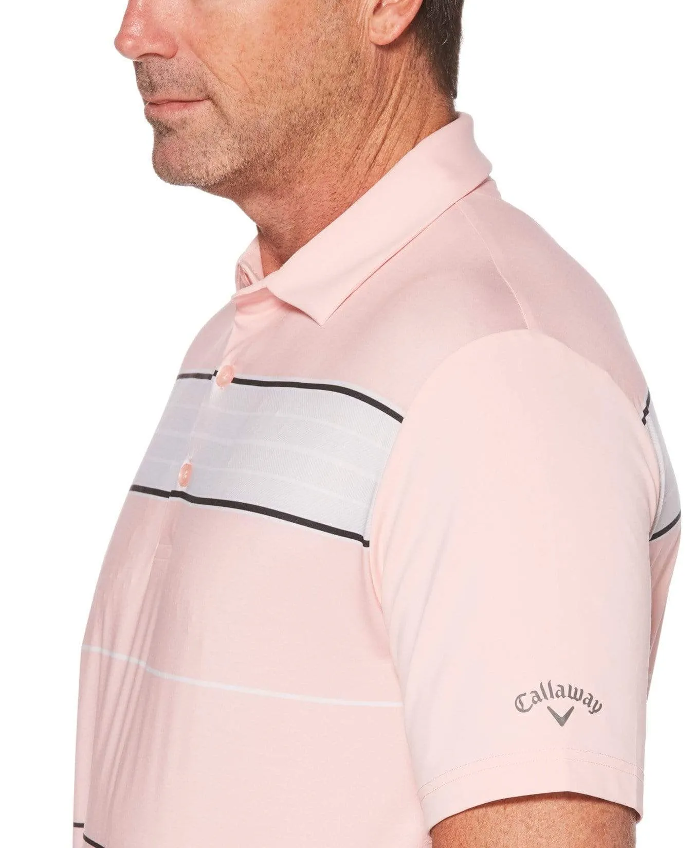 Mens Herringbone Stripe Polo