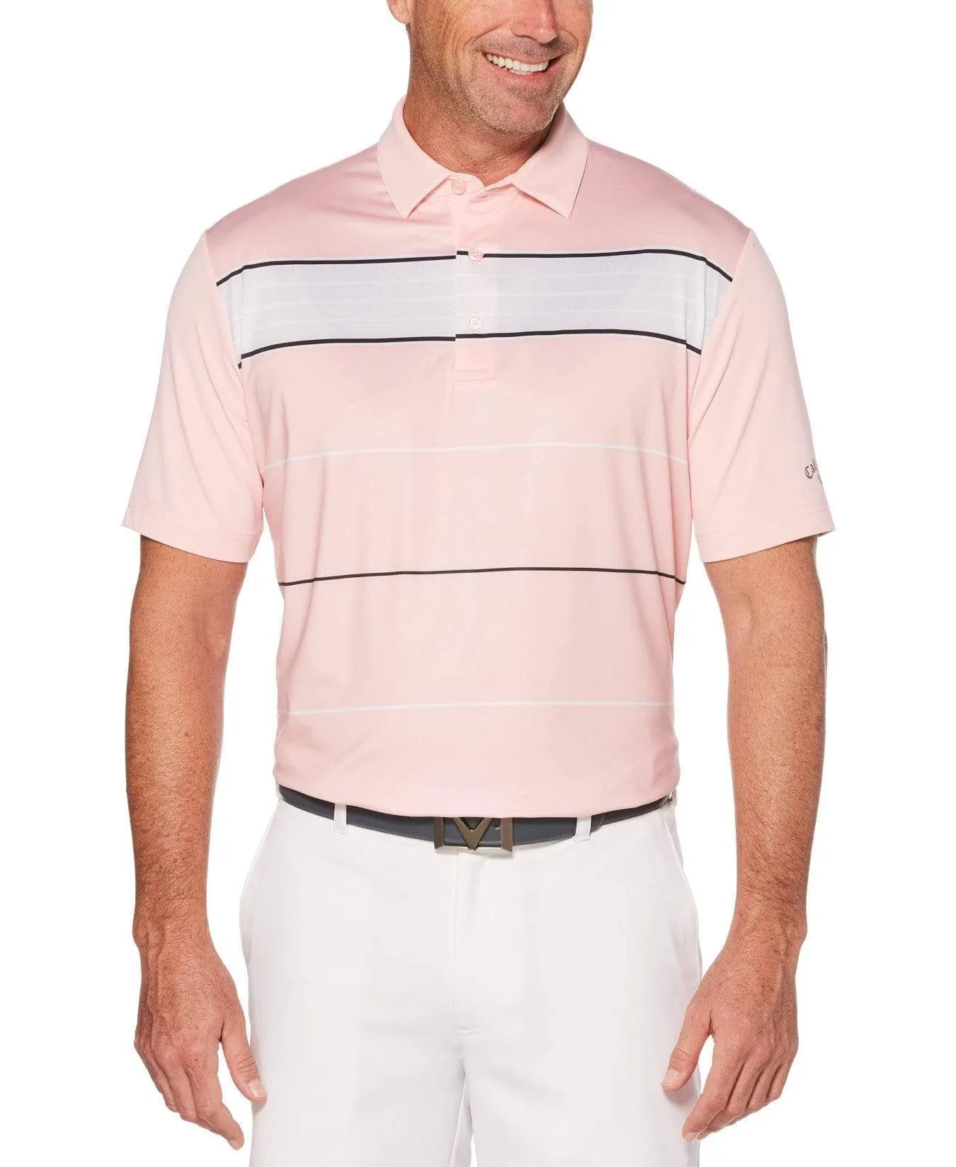 Mens Herringbone Stripe Polo