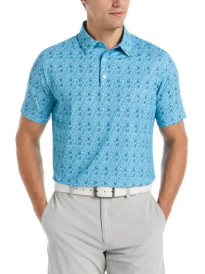 Mens Novelty Print Golf Polo